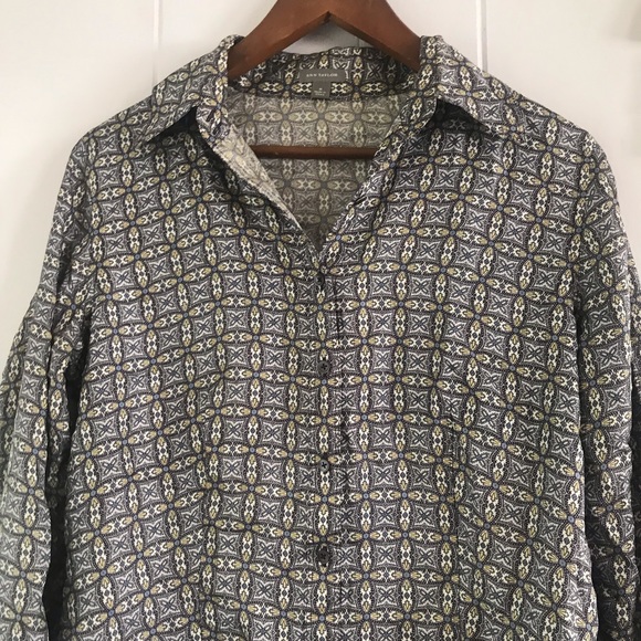 Ann Taylor Silk Button Down Paisley Blouse M - Picture 2 of 6